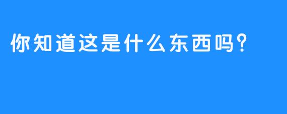 你知道这是什么东西吗？