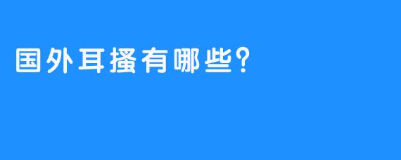 国外耳搔有哪些？