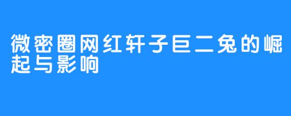 微密圈网红轩子巨二兔的崛起与影响