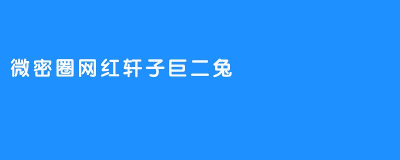 微密圈网红轩子巨二兔
