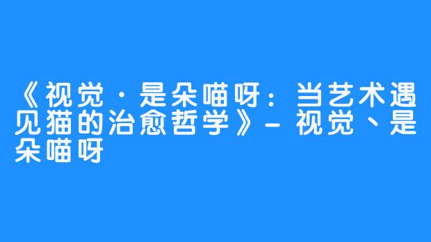 《视觉·是朵喵呀：当艺术遇见猫的治愈哲学》-视觉丶是朵喵呀