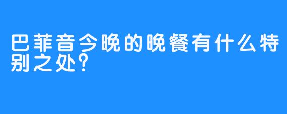 巴菲音今晚的晚餐有什么特别之处？