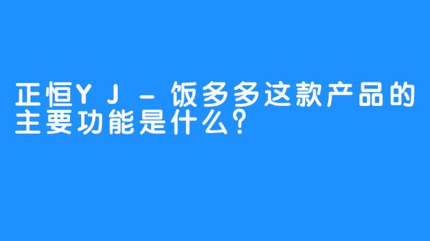 正恒YJ-饭多多这款产品的主要功能是什么?