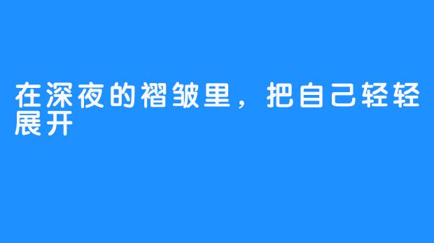 在深夜的褶皱里,把自己轻轻展开